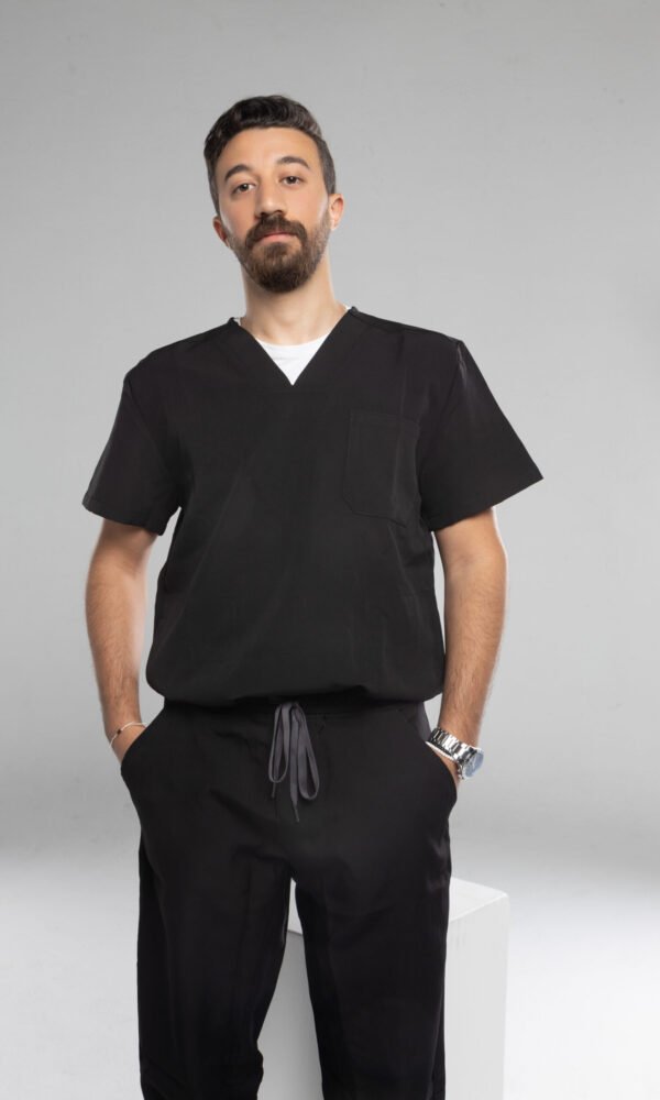 V neck Scrub - Black - Image 6