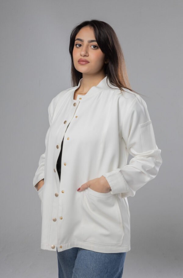 Lab coat with buttons - White - Image 3