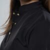 Half collar Scrub With button - Black
