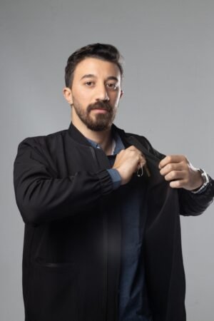 Lab coat (zipper) - Black