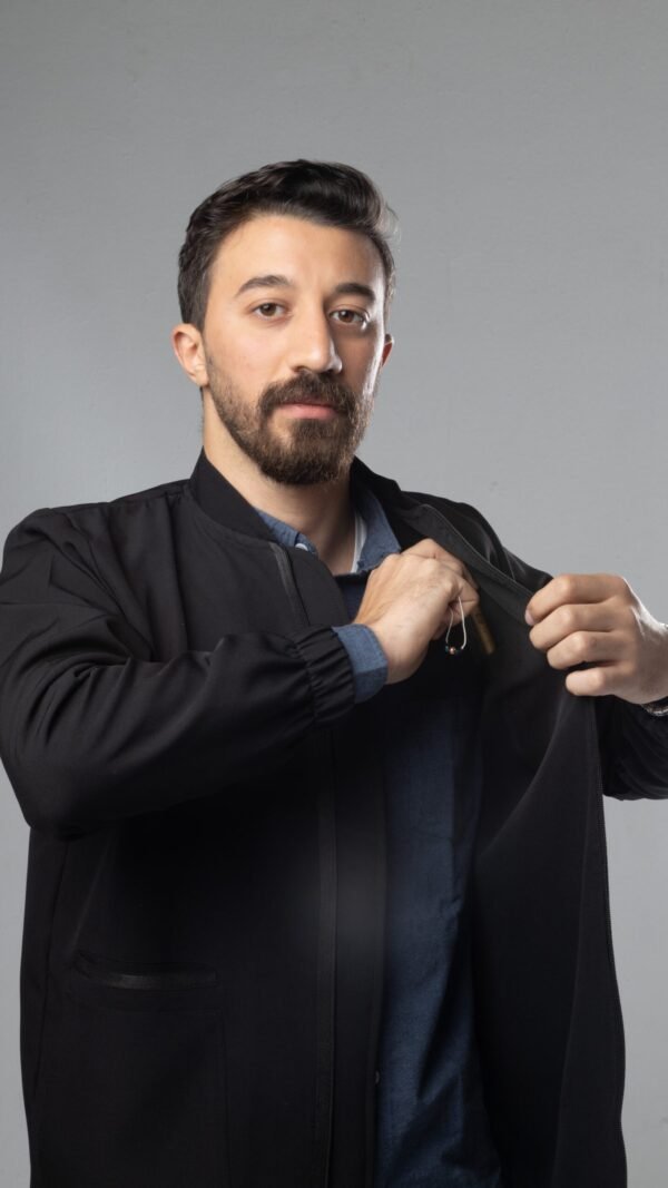 Lab coat (zipper) - Black