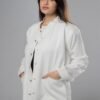 Lab coat with buttons - White