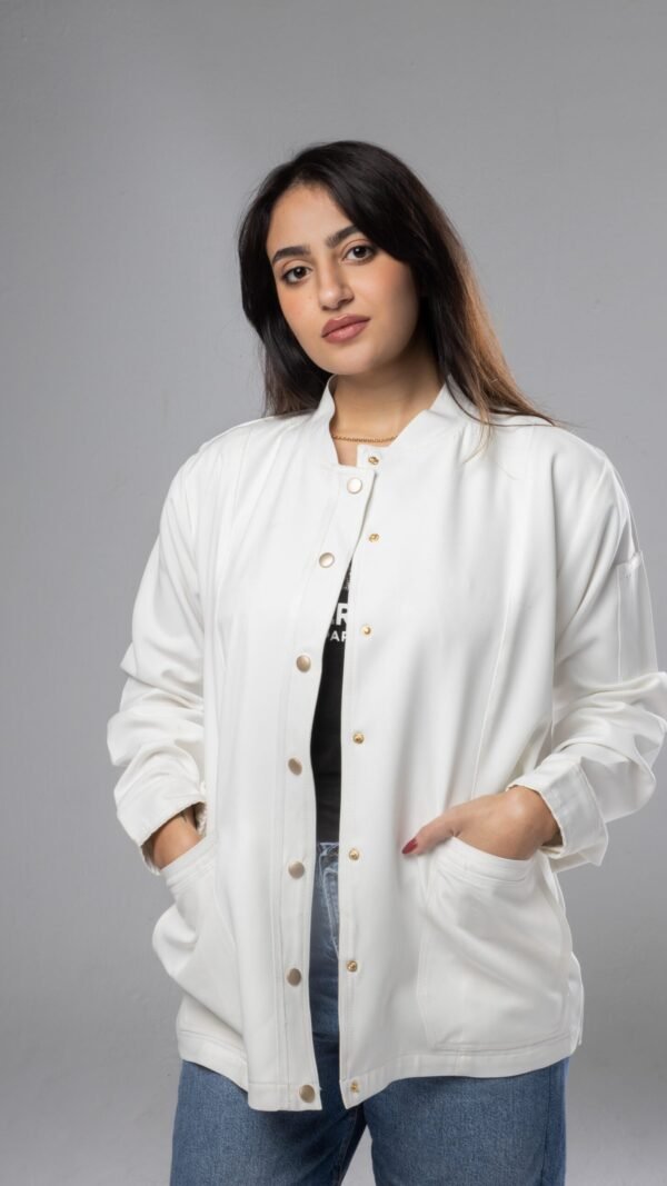 Lab coat with buttons - White
