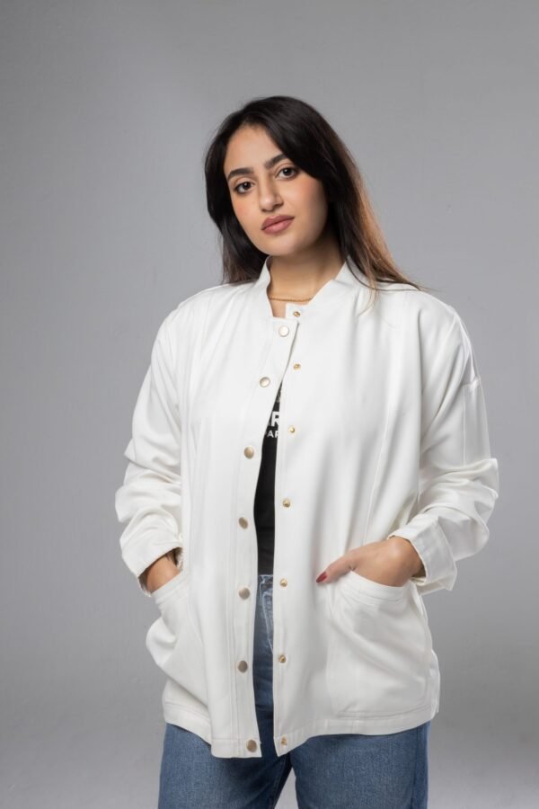 Lab coat with buttons - White