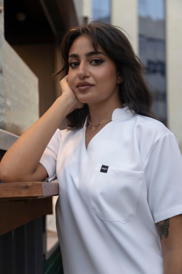 V neck Half collar Scrub - Royal blue