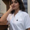 V neck Half collar Scrub